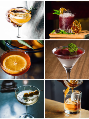 six cocktails in a grid