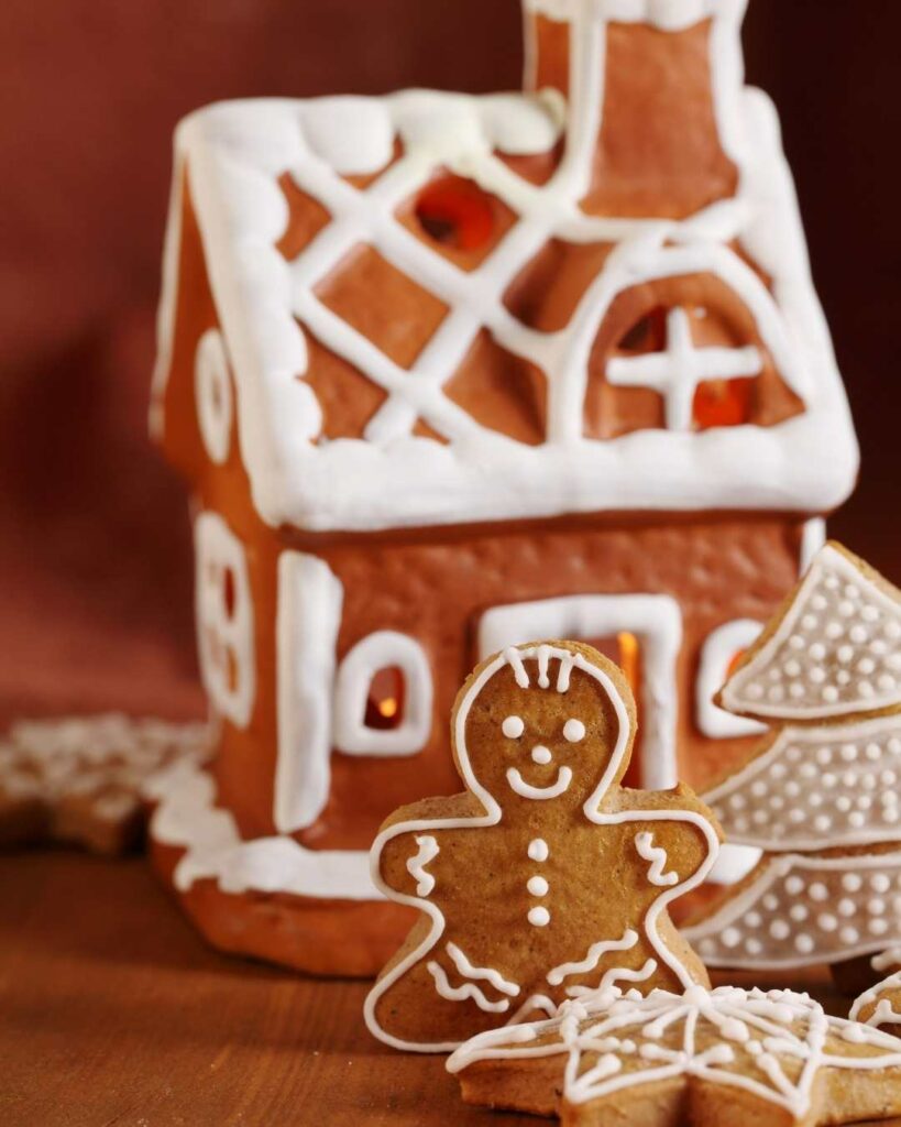 Gingerbread house and cookies