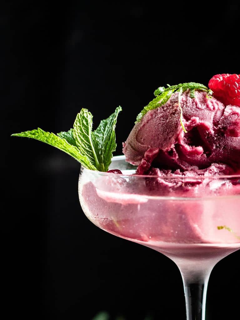 Raspberry Gin and Sorbet Cocktail